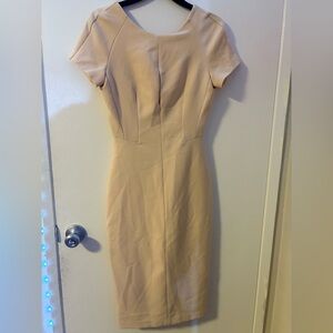 Zara Cream Sheath Midi Dress for Work